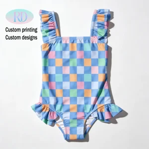 Girls One Piece Swimsuit Toddler Cute Beachwear UPF 50+ Nylon Spandex Pool & Beach Custom OEM