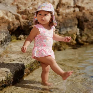 Girls One-piece Beach Swimsuit for Children SPF 50 Print Design Eco-Friendly Waterproof Nylon/Cotton
