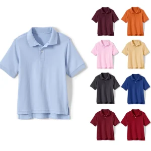 Girls Polos Shirts Short Sleeve Summer Kids Polo Pure Cotton School Uniform Polo with Custom logo for Sports Dance Casual