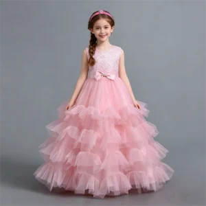 Girls Princess Dress European Style Birthday Party Ball Gowns for Children Flower Girl Dress