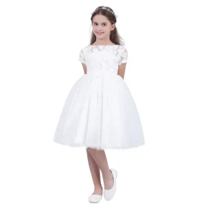 Girls Princess Dress Hollow Heart Back Kids Clothing Pageant Wedding Bridesmaid Birthday Party Dresses for Flower Girl 2 14 Year