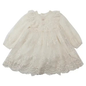 Girls Ruffled Lace Skirt Spring and Autumn Children’s Clothing Baby Girl Casual Princess Dress