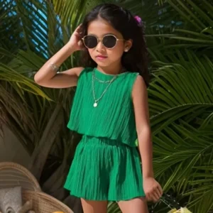 Girls Shorts Set OEM Multiple Colors 7 Day Sample in Stock Kids Clothing Factory Foshan