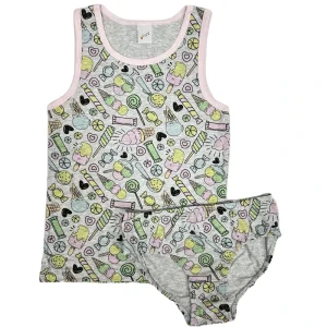Girls Shorts Sets Organic Cotton Kid Vest and Shorts Toddler Girls Rib-knit Tank Top and Track Shorts Set