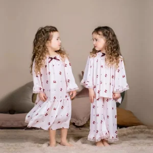 Girls Sleepwear Lace Ruffle Girls Nightgown Kids Pajamas Sets