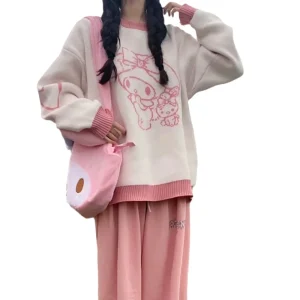 Girls’ Spring Knitted Sweater With Long Length Sweet and Cute Round Neck Loose Tops for Women Hundreds of Clothing Options