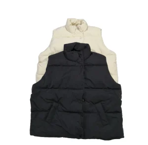 Girls Streetwear Vest Coat with Zipper and Button Autumn Casual Outerwear