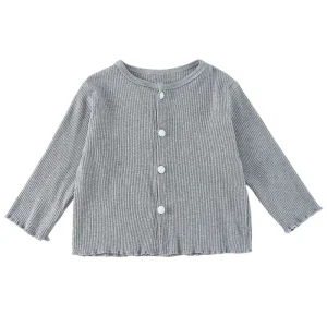Girls Stylish Korean Version Cardigan Sweater Spring Autumn Knitted Coat for Kids