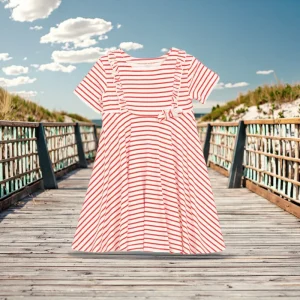 Girls Summer Dress Color Simple Princess Style Casual Holiday Sweet Girl Clothes