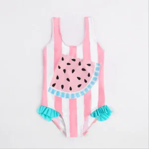 Girls Summer Fashion One Piece Print Swimsuit Toddler Beach Style Girls Swimwear Dress