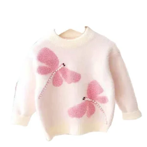Girls Sweater Bottomed Exotic Thicken Dragonfly Autumn Winter Toddler Kids Pullover Baby