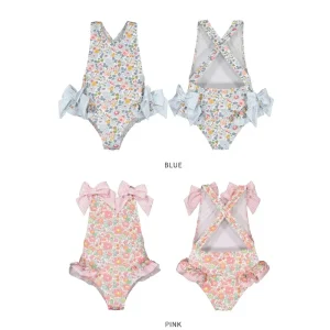 Girls Swimsuit Summer Cute Kids Beach Bikini Swimwear Floral Printed One Piece Ruffle Bathing Suit