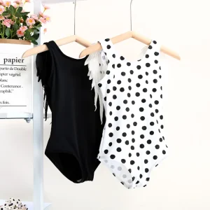 Girls Swimwear Children One Piece Solid Color Bathing Suit Angel Wings Hooded Baby Girl Swimwear