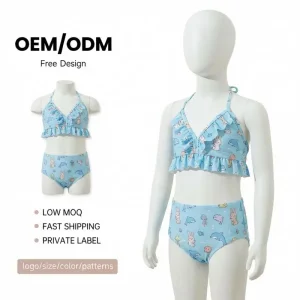 Girls Swimwear Kids Bikini Set Two Piece Swimsuit OEM ODM Factory Custom Supply