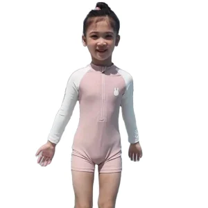 Girls Swimwear Long Sleeve One-Piece Print Suit for Toddler Baby Girls Summer Hot Spring Swimwear
