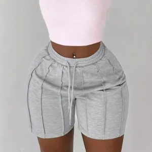 Girls Women Breathable Summer Candy Sweat Shorts Mid-waisted Hot Pant Hip Lifting Booty Biker Gym