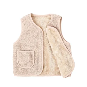 Girls and Boys Vest Jacket Lightweight Outerwear Coat Fuzzy Vest Kids Sleeveless Soft Gilet Waistcoat for Toddler