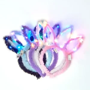 Glowing Toys LED Cat Ear Flower Crown Glow Hair Bands Light Up Flashing Kids Costume Hair Accessories Headband