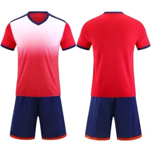 Gradient Printed Short Sleeve Soccer Jerseys for Boys Summer Training Team Uniforms Personalized Stocked Soccer Sets