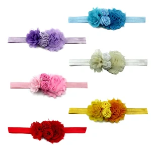 Grosgrain Ribbon Flower Headband Newborn Floral Headbands for Kids Hair Accessories