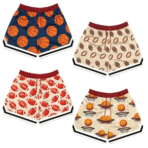 Gym Shorts Boys Men’s Double Layer Custom Camo Bird Mesh Sublimation Basketball Mesh Shorts Mid waist Sport Shorts
