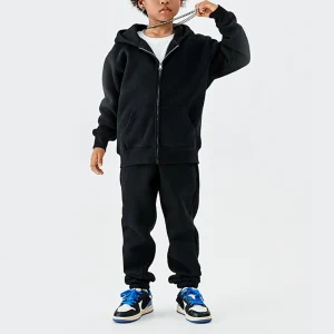 HEXJ010 Winter Heavy Weight 350 Gsm Fleece Cotton Sweatshirt Boys and Girls Oversize Kids Hoodie Customize logo