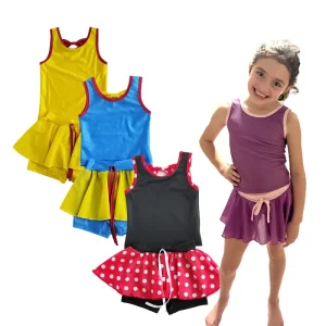 HIPPO KIDS Plus Size Girls Summer Breathable Crop Top 2PCS Swimsuits Custom Swimwear Princess Beachwear