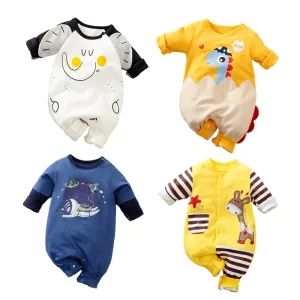 HONGBO Baby Girls Clothing Stock Clothing Baby Boy Bodysuit Smocked Long Sleeved Jumpsuit