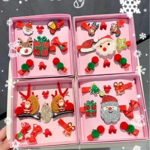 Hair Accessories for Kids Bow Tie Kids Hair Clips Cute Father Christmas Hair Accessories Sets