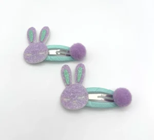 Hair Accessories for Kids OEM Customized Bunny Barrettes Hair Clips for Easter 2pcs Set
