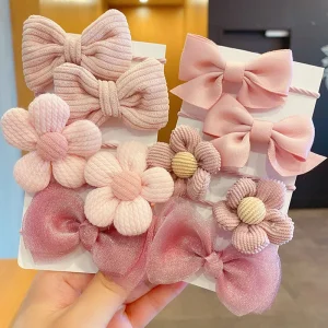 Hair Bow Hair Clips for Kids Girls Colorful Bow Bowknot Hairpins Princess Hair Rope Accessories