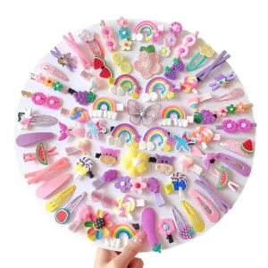 Hair Clips Pins Child Barrettes Kawaii Cartoon Pattern Hairpin Hair Accessories Barrettes Hair Clips Kit