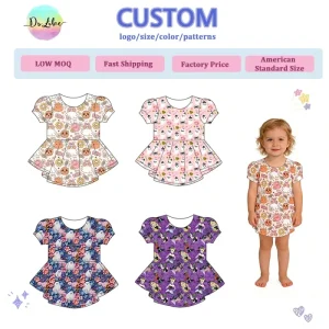 Halloween Bamboo Daywear Baby Clothes Custom Tunic Tops Kids Girls T shirts Character Blouse Tops