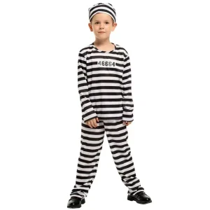 Halloween Children’s Game Costumes Cop and Prisoner Cosplay for Boys Polyester