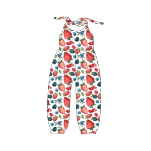 Halter Romper Long Jumpsuit Casual Girls Clothing Sleeveless OEM Custom Prints NO MOQ Big Kids Summer