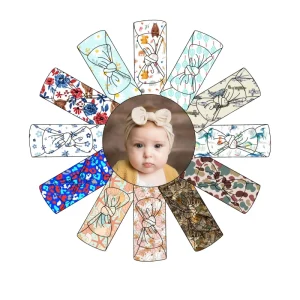 Handmade Hair Accessories Elastics Kids Hair Bow Band Cute Super Stretchy Bowknot Cable Knit Nylon Newborn Baby Headband