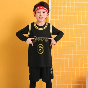 Heat Press Sports Tops and Shorts Youth Basketball Uniform Sets Basketball Jersey Wear for Kids Boys Thai Quality