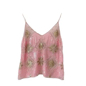 Heavy Industry Sequined Halter Camisole Vest Women Summer Thai Style Bead Vest Top Outerwear