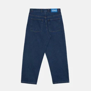 Heavyweight 15oz Baggy Denim Jeans Men Big Boy Wide Leg Y2k Embroidery Logo Printing Baggy Fit Jeans