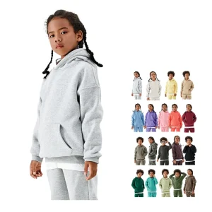 Heavyweight 320gm Cotton Hoodie Kids Solid Color Hooded Sweatshirt Fleece Boy Girl Pullover