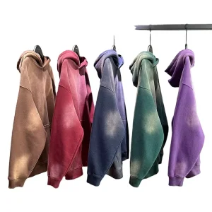 Heavyweight Custom Vintage Washed Worn Pocket Hoodies Set Boy Plus Size Men’s Hoodies and Sweatshirts