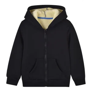 Heavyweight Fleece Lined Pullover Sweatshirt Zip Up Hoodie for Kids and Toddlers Winter Jacket with Hood for Boys and Girls
