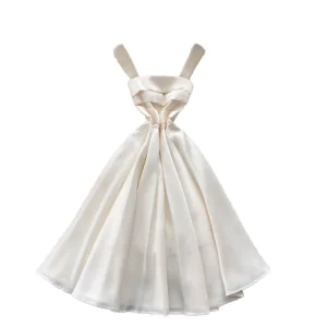 High-End Custom White Elegant Halter Evening Summer Dress Puff Skirt Bubble Women Luxury Style Comfortable Breathable