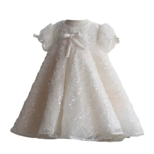 High End Girls Glitter Princess Layered Dress Fluffy Tulle Korean Waist Gown for Newborns and Children for Birthday Parties