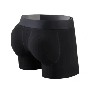 High End Quality Men’s Round Hip Silk Pad Boxers Sexy Boys Booty Long Tube Sports Shorts Breathable Cotton Underwear