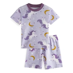 High Quality 100% Cotton Comfortable and Soft Children’s Pajamas Set Two Pieces Summer Suit Baby Clothes