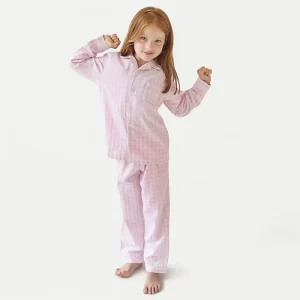 High Quality 100% Cotton Plaid Winter Kids Sleepwear Pajamas Set for Baby Girls and Boys