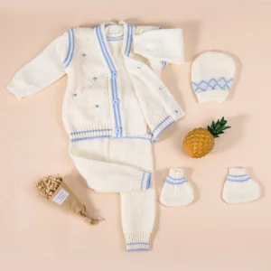 High Quality 5 Piece Set Girls Clothing Sets Baby Girls Knitted Sweater and Pants Clothing Set for Babies
