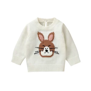 High Quality Baby Boys Girls Bunny Pattern Knit Top Baby Clothes Knitwear Pullover Sweater