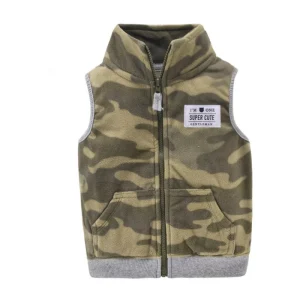 High Quality Camouflage Children’s Waistcoat Fleece With Pockets Zipper Jacket Boys Girls Winter Sleeveless Baby Cute Vest